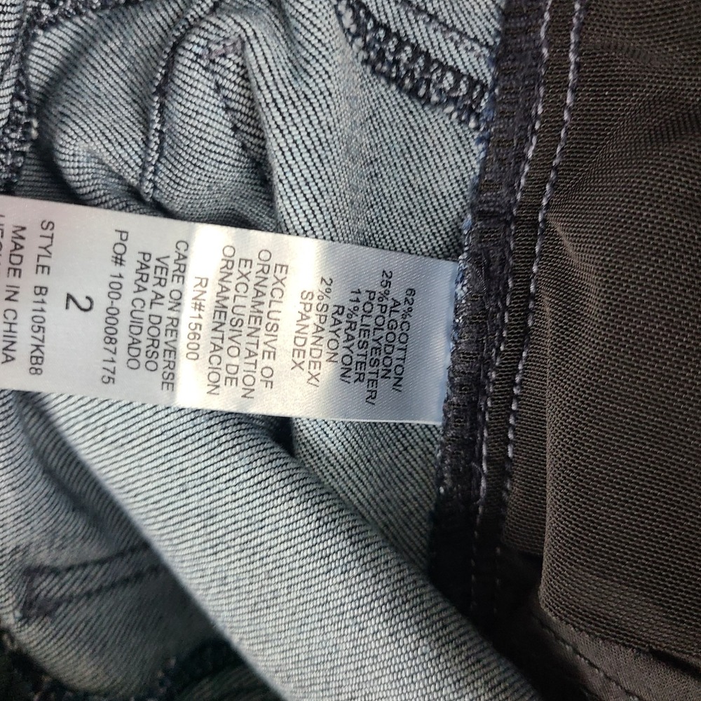 Democracy Jeans Womens 2 Blue Ab Solution Skinny Distress Dark Wash Denim‎ - Picture 9 of 13